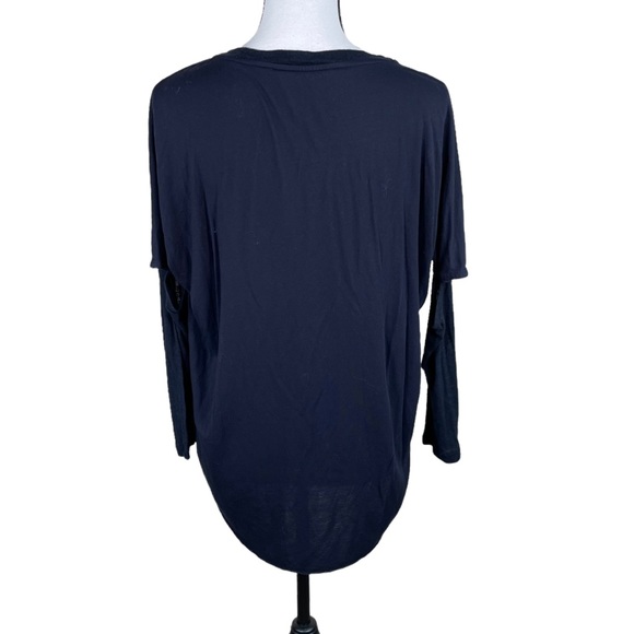 All Saints Black Open Elbow Long Sleeve Top - Picture 3 of 5